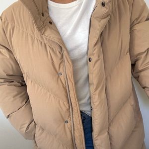 Aritzia Cloud Puff Jacket in Tan
